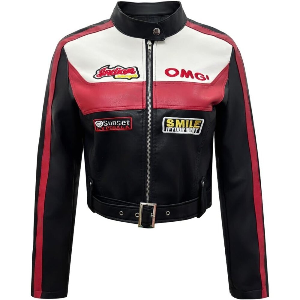 Women's Black 1 Oversized Jackets Faux Suede Fall Fashion Motorcycle Leather